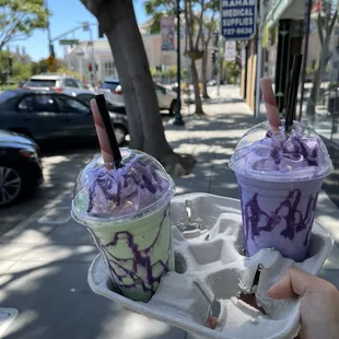 pandan and Ube Milkshake