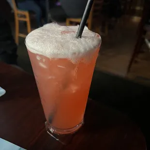 a drink with a straw