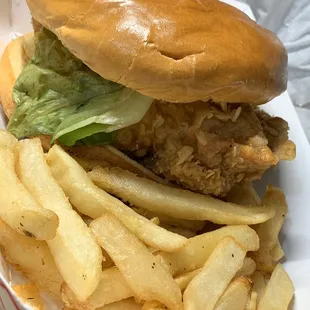 Chicken sandwich is so good.