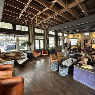 a living room with a lot of furniture