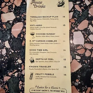 Drink Menu