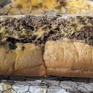 Salmon Cheese Steak Sandwich