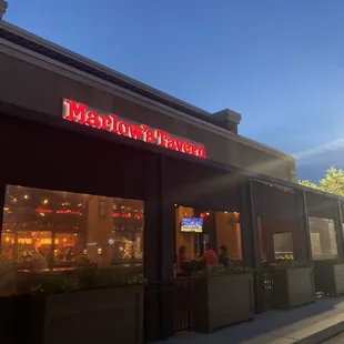 Outside the outdoor seating area