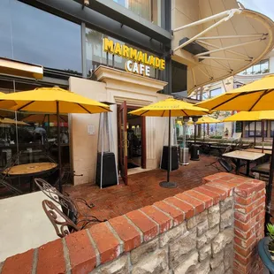 tables and umbrellas