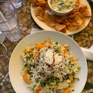 Spinach &amp; Artichoke Dip and Chinese Chicken Salad