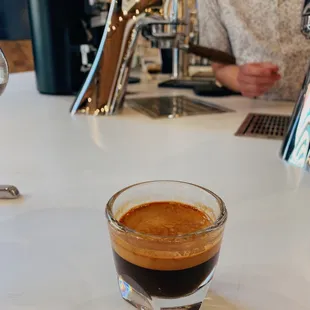 Beautiful crema and body in the Espresso