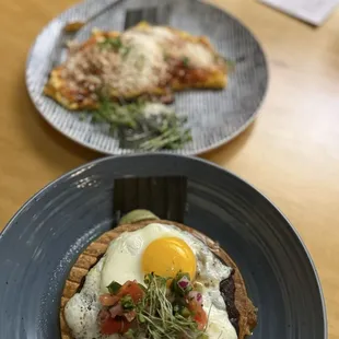 Ranchos huevros and Evan's omelette