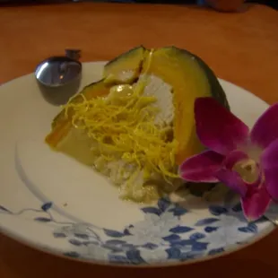 Dessert - Baked squash with coconut egg custard