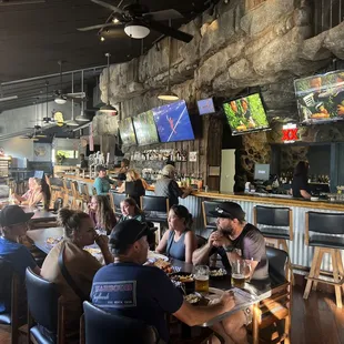 people eating at a restaurant
