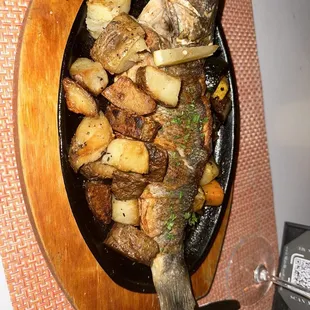 Branzino was good. I liked the potatoes and veggies more