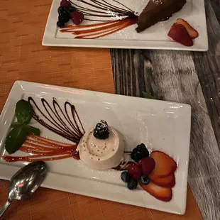 Chocolate Cake and Pana Cotta