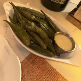 Wood Grilled Okra