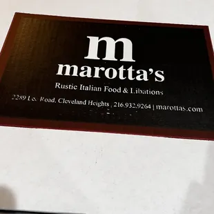 a close up of a pizza box