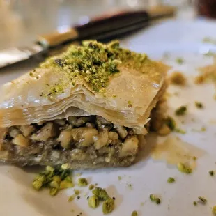 Baklava here is a delight using a generous amount of crushed, fresh walnut. Filo is ethereal.