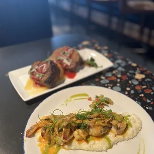 Meatloaf  Shrimp  and grits