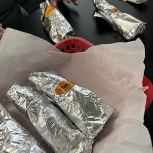 Our order of burritos