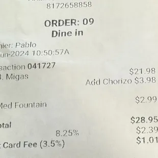 Credit card fee charged without notification or any signage.