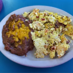 Bacon and egg breakfast plate