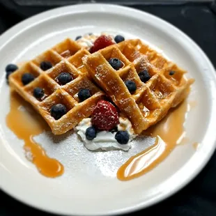 Morning breakfast waffles.