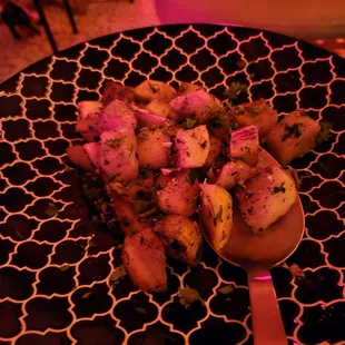 1st Course - Potatoes w/ Mint (seafood allergy in our group)