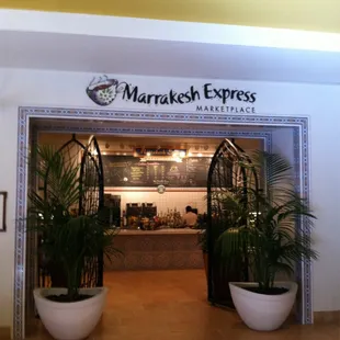 the entrance to the restaurant