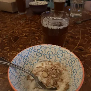 Moroccan Milk Pudding, tea