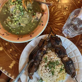 Tagine of Spicy Lamb and  Brochette Marrakesh