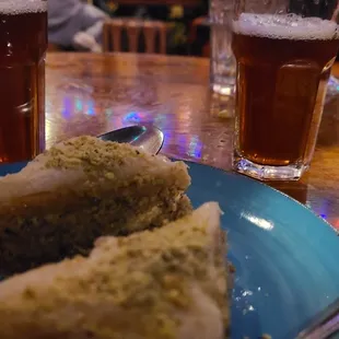 Baklava and mint tea dessert