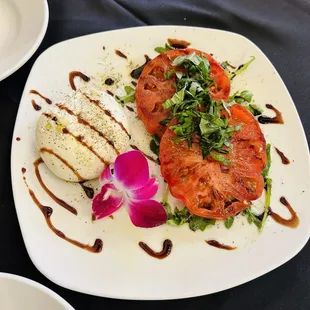 Caprese salad with Burrata cheese.