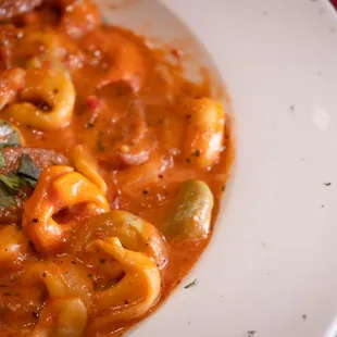 Sausage Verranzano- Tortellini, cheese, garlic and onion.