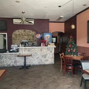 a view of the dining area