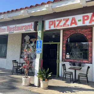 the front of the restaurant