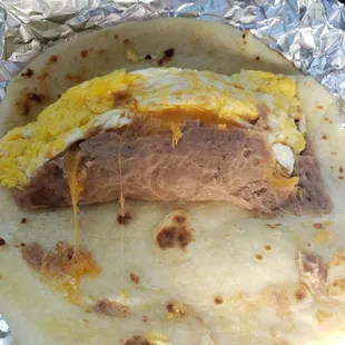 Bean egg cheese taco