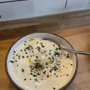 Potato soup - marshmallow like creaminess - it has a fancier name