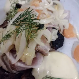 Albacore A' L'orange oh boy that citrus hollandaise sauce was to die for.