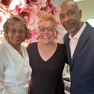 The Happy couple after the ceremony with Victoria