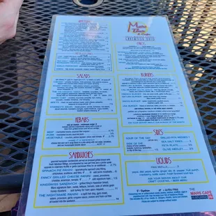Menu as of May 2022.