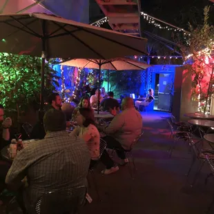 Summer evening on the outside garden patio