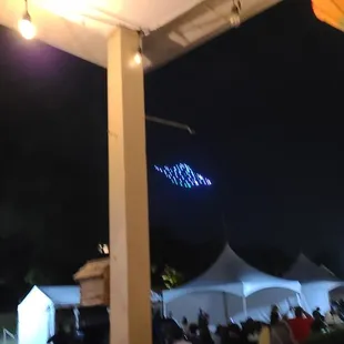 Drone show from the front porch of the Mars Brew House for the Mars New Year celebration with NASA!!