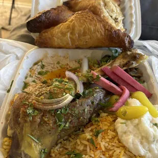 Braised Lamb Shank Tajine + Beef Borek