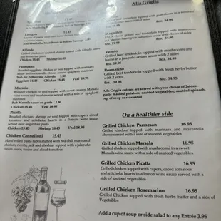 the menu