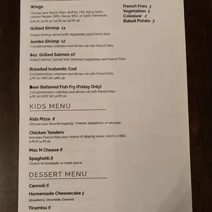 menu