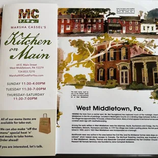 The placemats gave you some information on the local painter who lived and painted in West Middletown.