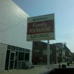 a sign for the restaurant