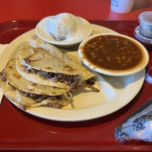 Chopped brisket tacos