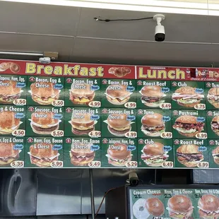 Sandwich menu