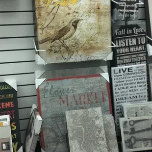 Examples of framed artwork at marshalls