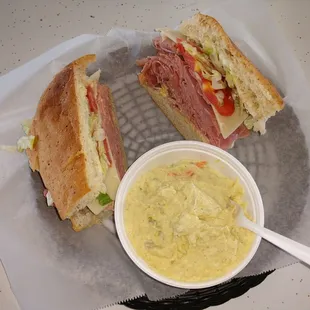 The Tuesday special with potato salad and drink for $6.95!! Outstanding food!