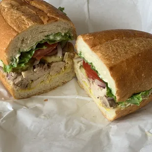 Fresh Oven Roasted Turkey Sandwich on sweet white roll, very homemade fresh!