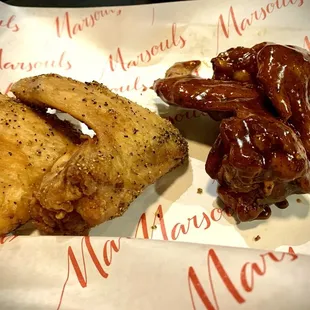 Lemon pepper and jerk chicken wings